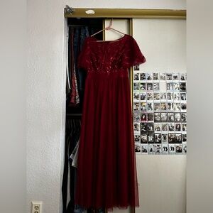 Red bridesmaid dress
